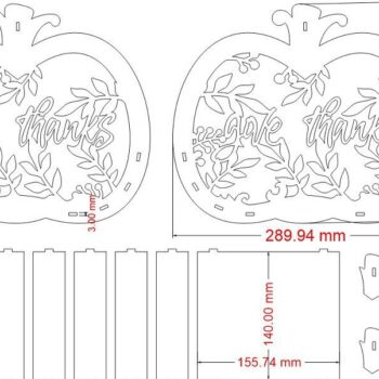 Intra απο ξύλο plywood 3mm-4mm πάχος – Καλάθι δώρων κολοκύθας για την Ημέρα των Ευχαριστιών 30x35 cm INTRAVECTRY-MY542422 - Image 3