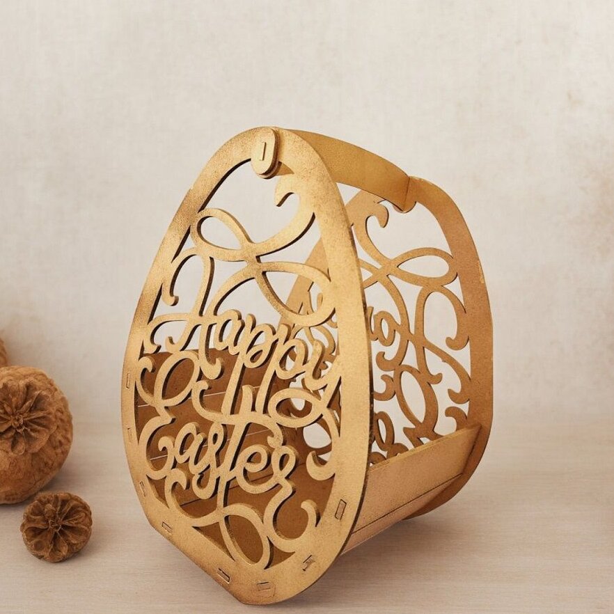 Intra απο ξύλο plywood 3mm-4mm πάχος – Καλό Πασχαλινό καλάθι αυγών 10x10 cm INTRAVECTRY-MY542631