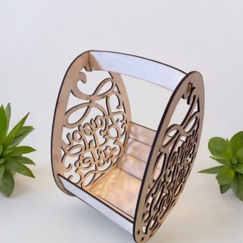 Intra απο ξύλο plywood 3mm-4mm πάχος – Καλό Πασχαλινό καλάθι αυγών 15x15 cm INTRAVECTRY-MY554160 - Image 2