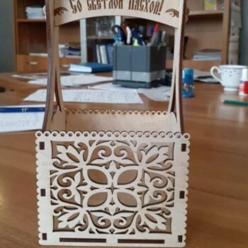 Intra απο ξύλο plywood 3mm-4mm πάχος – Διακοσμητικό καλάθι λουλουδιών για πασχαλινό ξύλο 25x25 cm INTRAVECTRY-MY554316 - Image 2