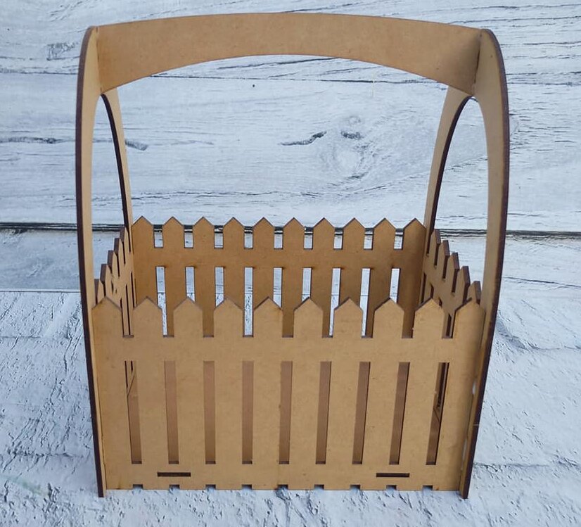 Intra απο ξύλο plywood 3mm-4mm πάχος – Πασχαλινό καλάθι δώρων φράχτη 35x40 cm INTRAVECTRY-MY554451