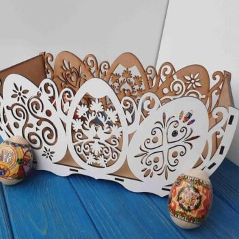 Intra απο ξύλο plywood 3mm-4mm πάχος – Πασχαλινό καλάθι θησαυρού για αυγά και σοκολατάκια ξύλο 45x50 cm INTRAVECTRY-MY552417 - Image 1