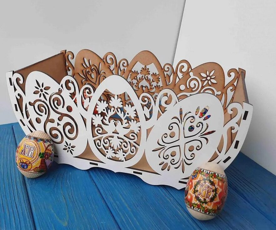 Intra απο ξύλο plywood 3mm-4mm πάχος – Πασχαλινό καλάθι θησαυρού για αυγά και σοκολατάκια ξύλο 12x15 cm INTRAVECTRY-MY554461