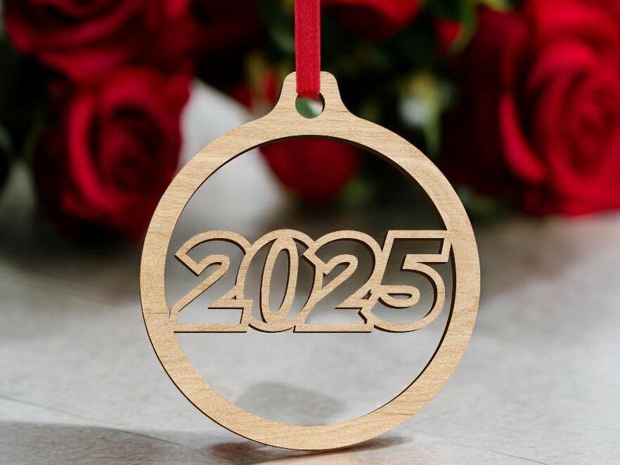 Intra απο ξύλο plywood 3mm-4mm πάχος – Έτος 2025 Διακοσμητικό μπιχλιμπίδι 30x30 cm INTRAVECTRY-MY542434