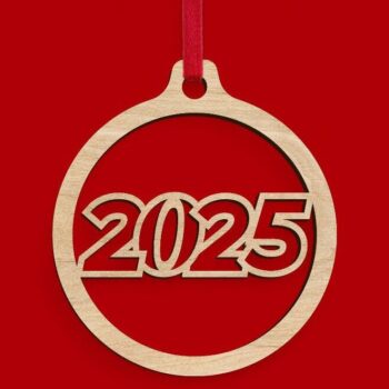 Intra απο ξύλο plywood 3mm-4mm πάχος – Έτος 2025 Διακοσμητικό μπιχλιμπίδι 25x30 cm INTRAVECTRY-MY546471 - Image 2