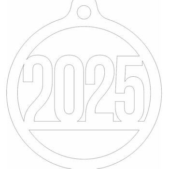 Intra απο ξύλο plywood 3mm-4mm πάχος – Στολίδι για το νέο έτος 2025 25x30 cm INTRAVECTRY-MY559467 - Image 4