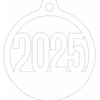 Intra απο ξύλο plywood 3mm-4mm πάχος – 2025 Στολίδι με μπιχλιμπίδι 30x30 cm INTRAVECTRY-MY559468 - Image 3