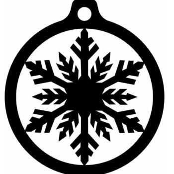 Intra απο ξύλο plywood 3mm-4mm πάχος – Μπιχλιμπίδι με μοτίβο νιφάδας χιονιού 30x30 cm INTRAVECTRY-MY542656 - Image 2