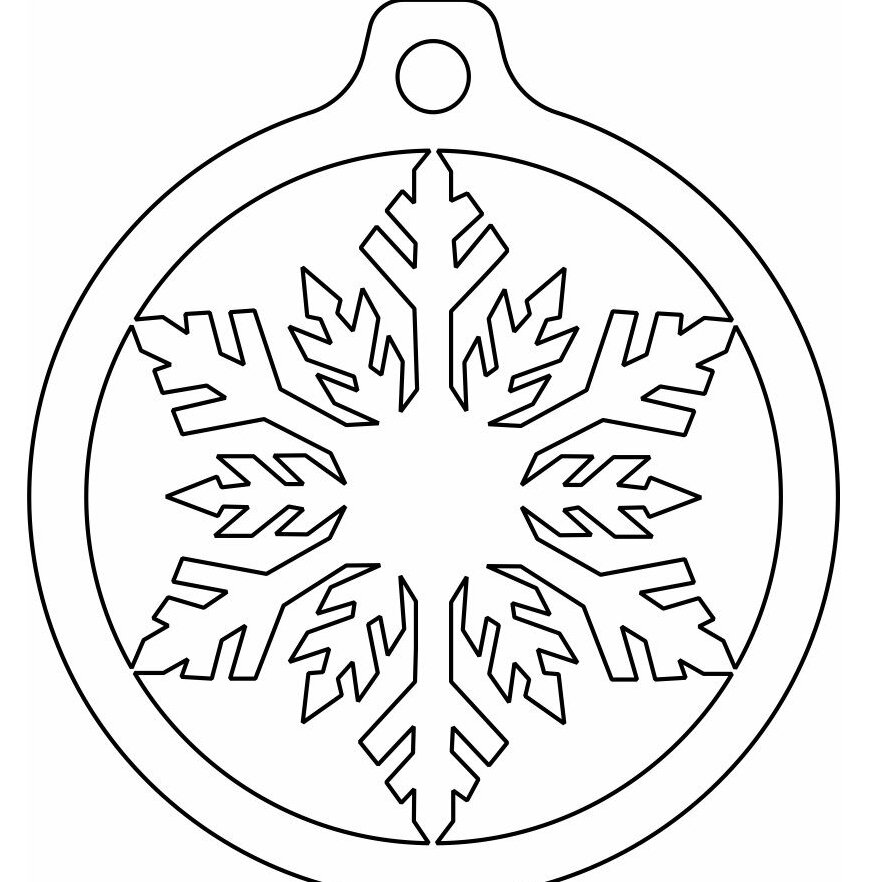 Intra απο ξύλο plywood 3mm-4mm πάχος – Μπιχλιμπίδι με μοτίβο νιφάδας χιονιού 30x30 cm INTRAVECTRY-MY542656 - Image 3