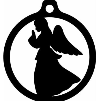 Intra απο ξύλο plywood 3mm-4mm πάχος – Χριστουγεννιάτικο στολίδι αγγέλου 20x20 cm INTRAVECTRY-MY542648 - Image 2