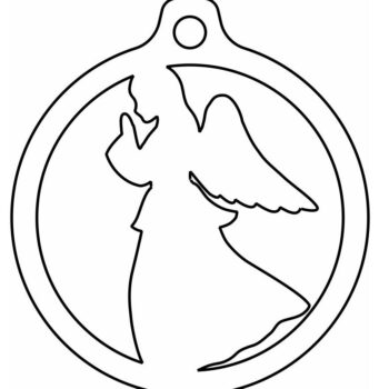 Intra απο ξύλο plywood 3mm-4mm πάχος – Χριστουγεννιάτικο στολίδι αγγέλου 20x20 cm INTRAVECTRY-MY542648 - Image 3