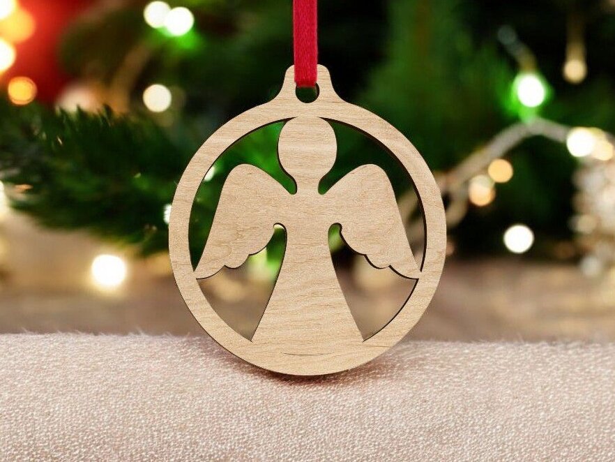 Intra απο ξύλο plywood 3mm-4mm πάχος – Μπιχλιμπίδι χριστουγεννιάτικου δέντρου χειμερινού αγγέλου 15x15 cm INTRAVECTRY-MY542451