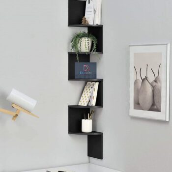 Intra απο ξύλο plywood 3mm-4mm πάχος – Πλωτό γωνιακό ράφι 5 επιπέδων ζιγκ-ζαγκ για ξύλο σαλονιού 12x15 cm INTRAVECTRY-MY557113 - Image 1