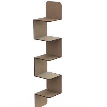 Intra απο ξύλο plywood 3mm-4mm πάχος – Πλωτό γωνιακό ράφι 5 επιπέδων ζιγκ-ζαγκ για ξύλο σαλονιού 12x15 cm INTRAVECTRY-MY557113 - Image 3