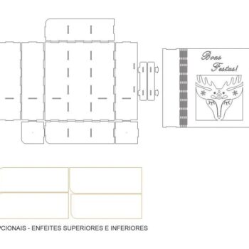 Intra απο ξύλο plywood 3mm-4mm πάχος – Κουτί συσκευασίας μπουκαλιού κρασιού και δύο ποτηριών για ξύλο παραμονής Χριστουγέννων 15x15 cm INTRAVECTRY-MY558850 - Image 4