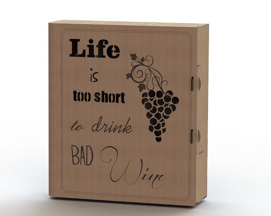 Intra απο ξύλο plywood 3mm-4mm πάχος – ξύλο δώρου από χάρτινο μπουκάλι κρασιού 25x30 cm INTRAVECTRY-MY556796