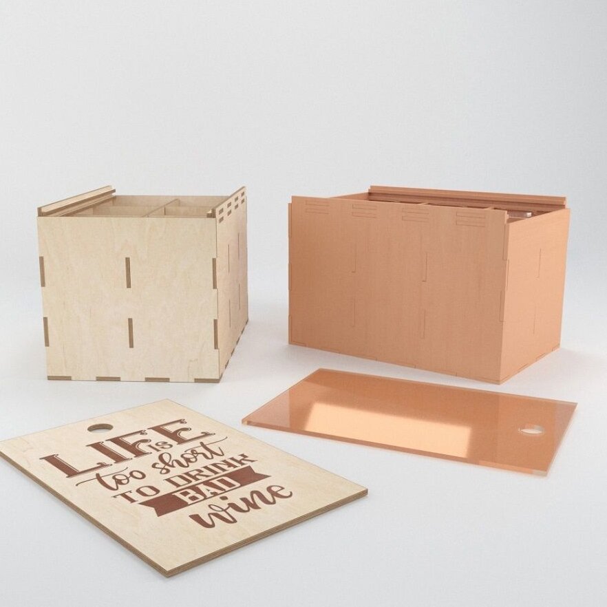 Intra απο ξύλο plywood 3mm-4mm πάχος – ξύλο κιβωτίου αποστολής από ξύλινο μπουκάλι κρασιού 12x15 cm INTRAVECTRY-MY542485