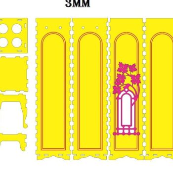 Intra απο ξύλο plywood 3mm-4mm πάχος – Ξύλινο κουτί δώρου για κρασί με φλοράλ μοτίβο ξύλο 50x60 cm INTRAVECTRY-MY544040 - Image 2