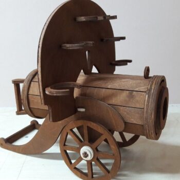 Intra απο ξύλο plywood 3mm-4mm πάχος – Πολυβόλο Minibar Μπουκάλι και Γυάλινη Θήκη 40x45 cm INTRAVECTRY-MY547187 - Image 3