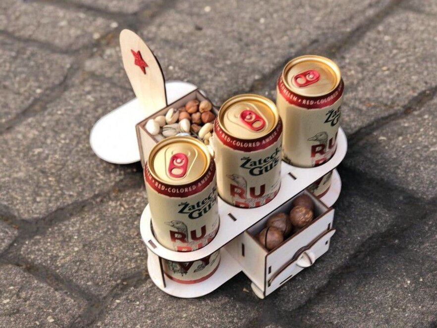 Intra απο ξύλο plywood 3mm-4mm πάχος – Στήριγμα μπύρας και ξηρών καρπών αεροπλάνου 12x15 cm INTRAVECTRY-MY542496