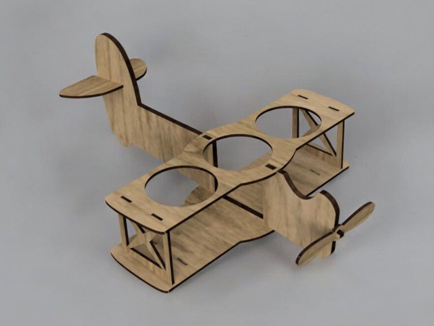 Intra απο ξύλο plywood 3mm-4mm πάχος – Δοχείο μπύρας σε σχήμα αεροπλάνου 30x35 cm INTRAVECTRY-MY542499