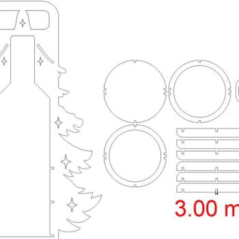 Intra απο ξύλο plywood 3mm-4mm πάχος – Θήκη μπουκαλιών κρασιού Χριστουγεννιάτικου Δέντρου 15x15 cm INTRAVECTRY-MY560125 - Image 2