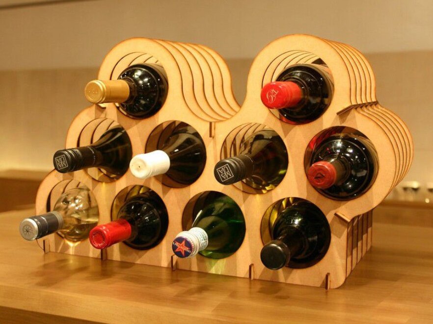 Intra απο ξύλο plywood 3mm-4mm πάχος – Πάγκος Οθόνη Μπουκαλιών Κρασιού 50x60 cm INTRAVECTRY-MY544647