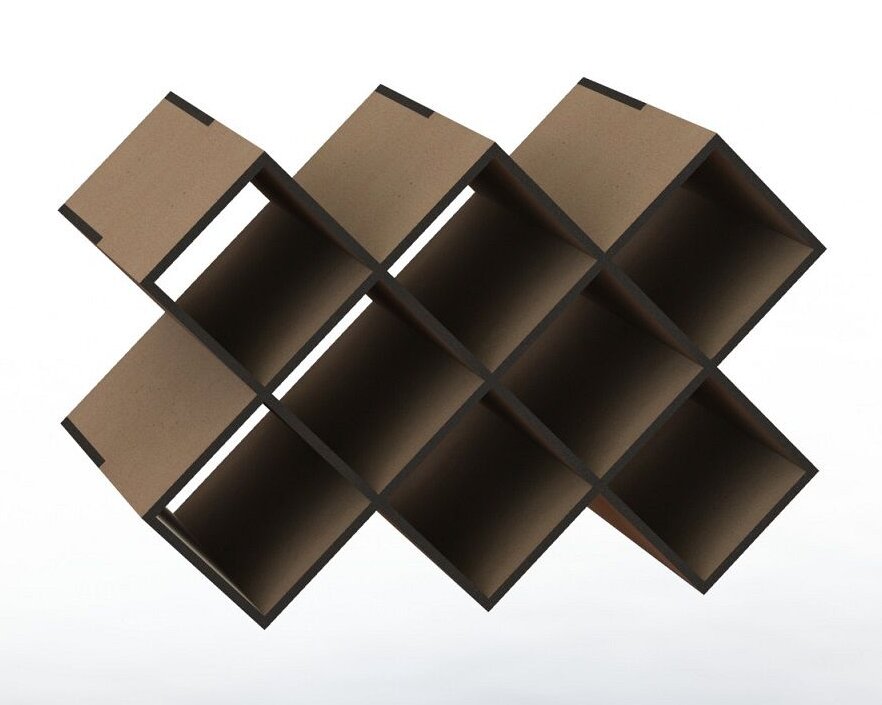 Intra απο ξύλο plywood 3mm-4mm πάχος – Στοιβαζόμενο ξύλο θήκης φιάλης κρασιού 10 φιαλών πάγκου κρασιού 30x35 cm INTRAVECTRY-MY542508