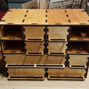 Intra απο ξύλο plywood 3mm-4mm πάχος – Κουτί εξαρτημάτων στοίβαξης προσαρμόσιμου κόντρα πλακέ με επιλογές συρταριού 45x50 cm INTRAVECTRY-MY546433