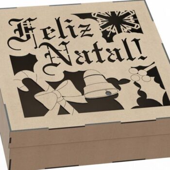 Intra απο ξύλο plywood 3mm-4mm πάχος – Διακοσμητικό Ξύλινο Χριστουγεννιάτικο κουτί δώρου 30x35 cm INTRAVECTRY-MY553047 - Image 1