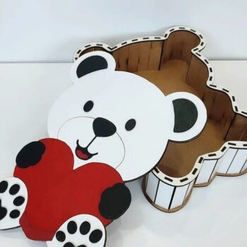 Intra απο ξύλο plywood 3mm-4mm πάχος – Κουτί δώρου Teddy Bear 20x25 cm INTRAVECTRY-MY547001 - Image 1