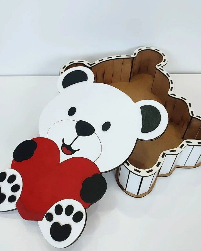 Intra απο ξύλο plywood 3mm-4mm πάχος – Κουτί δώρου Teddy Bear 40x45 cm INTRAVECTRY-MY544542
