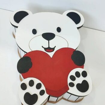 Intra απο ξύλο plywood 3mm-4mm πάχος – Κουτί δώρου Teddy Bear 20x25 cm INTRAVECTRY-MY547001 - Image 2