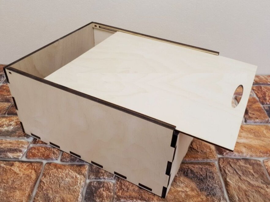 Intra απο ξύλο plywood 3mm-4mm πάχος – Κουτί συσκευασίας δώρου με συρόμενο καπάκι 12x15 cm INTRAVECTRY-MY543501