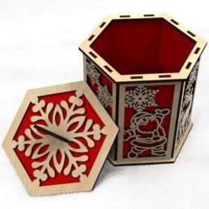 Intra απο ξύλο plywood 3mm-4mm πάχος – Διακοσμητικό χριστουγεννιάτικο κουτί δώρου 15x20 cm INTRAVECTRY-MY547222