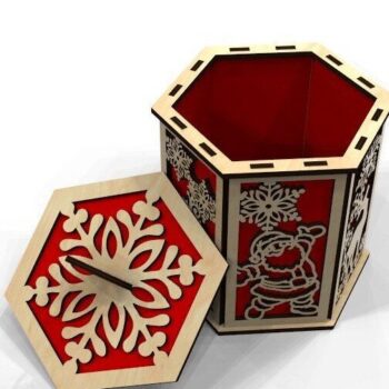 Intra απο ξύλο plywood 3mm-4mm πάχος – Διακοσμητικό χριστουγεννιάτικο κουτί δώρου 35x40 cm INTRAVECTRY-MY544033 - Image 2