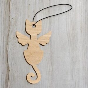 Intra απο ξύλο plywood 3mm-4mm πάχος – Χριστουγεννιάτικο στολίδι αγγέλου γάτας 50x60 cm INTRAVECTRY-MY545544