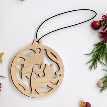 Intra απο ξύλο plywood 3mm-4mm πάχος – Χριστουγεννιάτικο στολίδι Love Knot Cat Tails 25x30 cm INTRAVECTRY-MY545068 - Image 1