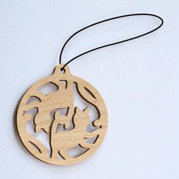 Intra απο ξύλο plywood 3mm-4mm πάχος – Χριστουγεννιάτικο στολίδι Love Knot Cat Tails 25x30 cm INTRAVECTRY-MY545068 - Image 2