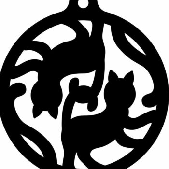 Intra απο ξύλο plywood 3mm-4mm πάχος – Χριστουγεννιάτικο στολίδι Love Knot Cat Tails 25x30 cm INTRAVECTRY-MY545068 - Image 3