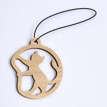 Intra απο ξύλο plywood 3mm-4mm πάχος – Κρεμαστό μπιχλιμπίδι για χριστουγεννιάτικο δέντρο 15x15 cm INTRAVECTRY-MY542564 - Image 2