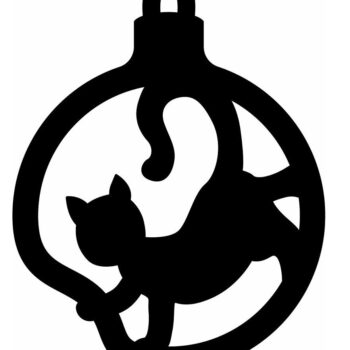 Intra απο ξύλο plywood 3mm-4mm πάχος – Ξύλινη διακόσμηση χριστουγεννιάτικου δέντρου γάτας 25x30 cm INTRAVECTRY-MY551799 - Image 3