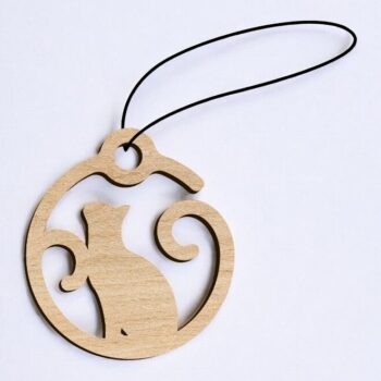 Intra απο ξύλο plywood 3mm-4mm πάχος – Διακόσμηση Χριστουγεννιάτικου πάρτι με κρεμαστό γάτα 40x45 cm INTRAVECTRY-MY548343 - Image 2