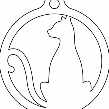 Intra απο ξύλο plywood 3mm-4mm πάχος – Στολίδι για χριστουγεννιάτικο δέντρο γάτας 35x40 cm INTRAVECTRY-MY550156 - Image 4