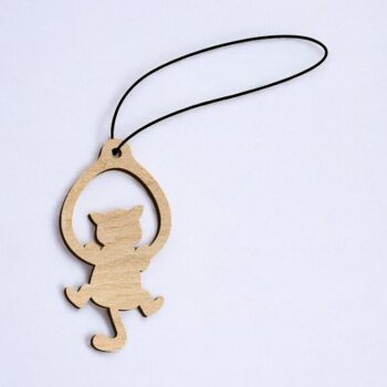 Intra απο ξύλο plywood 3mm-4mm πάχος – Μπιχλιμπίδι διακόσμησης χριστουγεννιάτικου δέντρου γάτας 30x35 cm INTRAVECTRY-MY559841 - Image 2