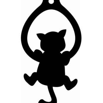 Intra απο ξύλο plywood 3mm-4mm πάχος – Μπιχλιμπίδι διακόσμησης χριστουγεννιάτικου δέντρου γάτας 30x35 cm INTRAVECTRY-MY559841 - Image 3