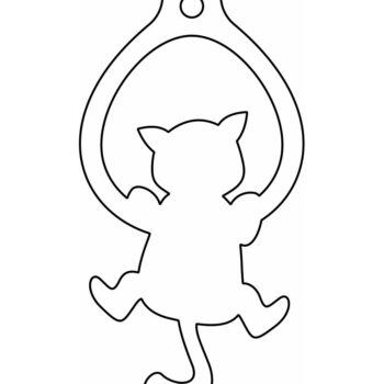 Intra απο ξύλο plywood 3mm-4mm πάχος – Μπιχλιμπίδι διακόσμησης χριστουγεννιάτικου δέντρου γάτας 30x35 cm INTRAVECTRY-MY559841 - Image 4