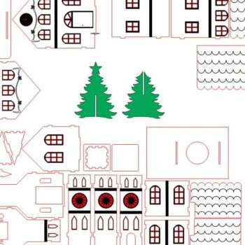 Intra απο ξύλο plywood 3mm-4mm πάχος – Χριστουγεννιάτικη εκκλησία Village Scene Ξύλινο μοντέλο 15x20 cm INTRAVECTRY-MY544537 - Image 2