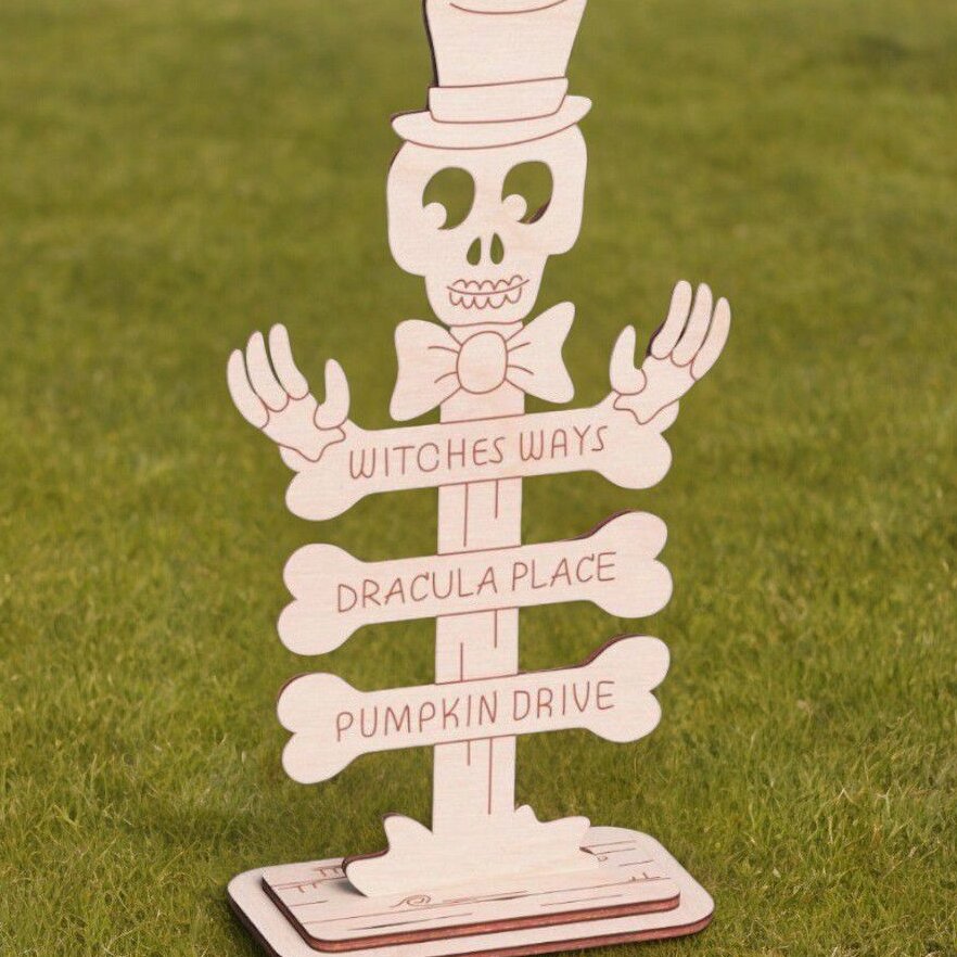 Intra απο ξύλο plywood 3mm-4mm πάχος – Επιτραπέζιο ξύλινο φάντασμα αποκριών 12x15 cm INTRAVECTRY-MY542627