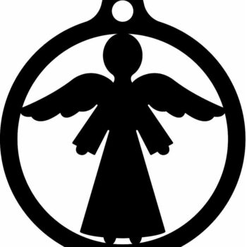 Intra απο ξύλο plywood 3mm-4mm πάχος – Μπιχλιμπίδι με χριστουγεννιάτικο δέντρο αγγέλου 50x60 cm INTRAVECTRY-MY560631 - Image 2